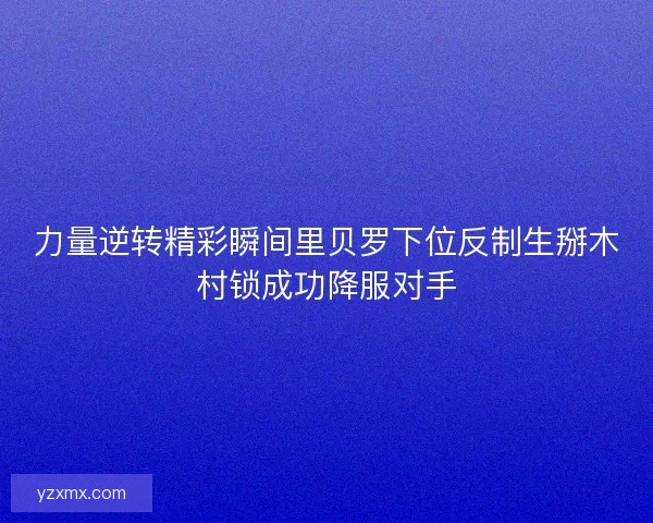 力量逆转精彩瞬间里贝罗下位反制生掰木村锁成功降服对手